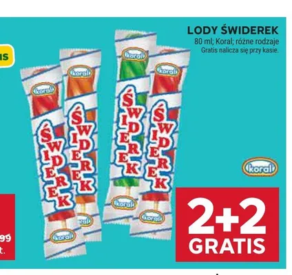 Lody Świderek Koral promocja w Stokrotka