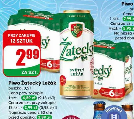 Piwo Żatecký Ležák puszka promocja w Dino