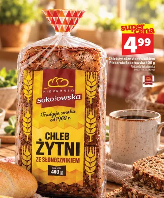 Chleb żytni ze słonecznikiem Piekarnia Sokołowska promocja w TOPAZ