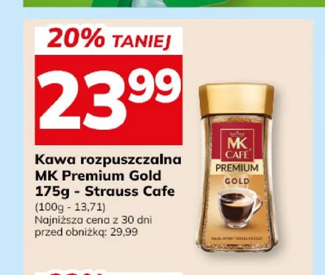 Kawa rozpuszczalna MK Premium Gold Strauss Cafe promocja w Hitpol