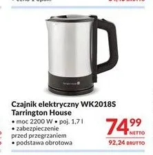 Czajnik elektryczny WK2018S 1,7 l Tarrington House promocja w Makro