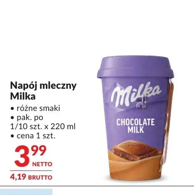 Napój mleczny Milka promocja w Makro