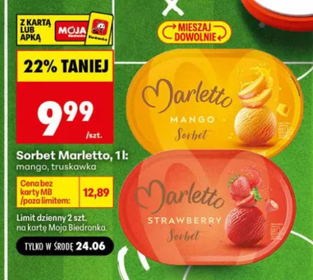 Sorbet mango Marletto promocja w Biedronka