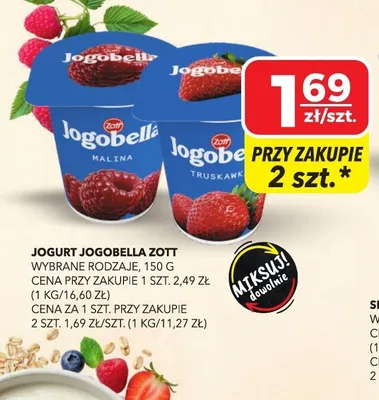 Jogurt Jogobella Zott truskawka promocja w Top Market