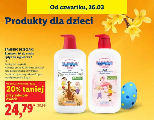 Szampon, żel do mycia i płyn do kąpieli 3 w 1 promocja w Lidl