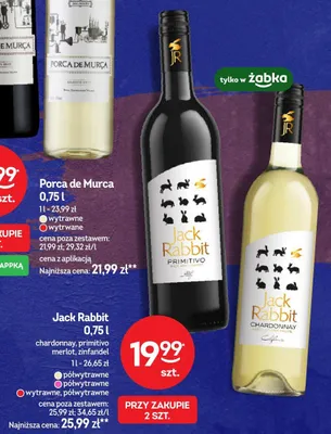 Wino Jack Rabbit primitivo promocja w Żabka