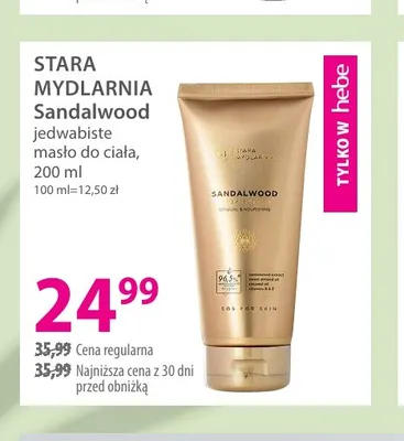 Sandalwood jedwabiste masło do ciała Stara Mydlarnia promocja w Hebe