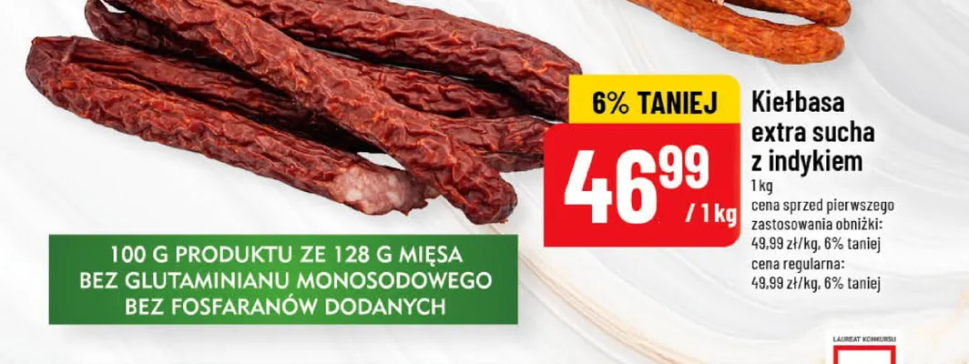 Kiełbasa extra sucha z indykiem Pekpol promocja w POLOmarket