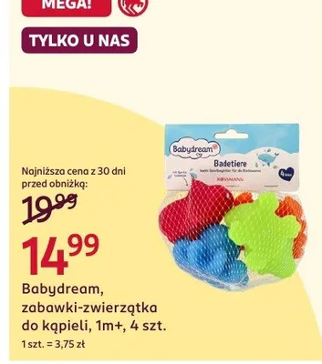 Zabawki Babydream zabawki-zwierzątka do kąpieli, 1m+, 4 szt. promocja w Rossmann