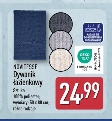 Dywanik łazienkowy Novitesse 50x80 cm promocja w Aldi