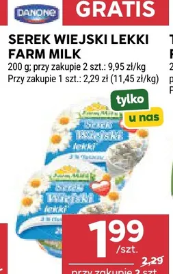 Serek wiejski lekki Farm Milk promocja w Stokrotka