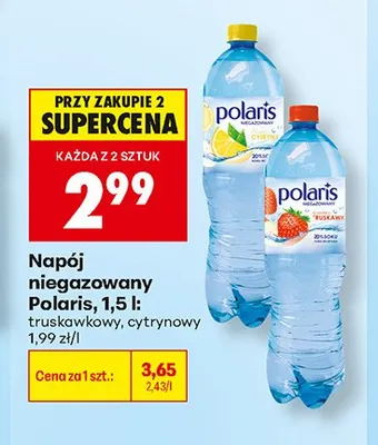 Napój niegazowany Polaris truskawkowy promocja w Biedronka