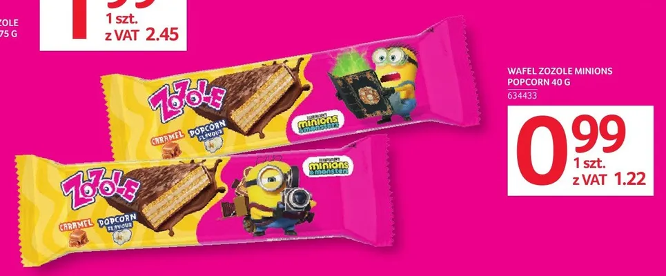 Wafel Zozole Minions Caramel Popcorn promocja w Selgros