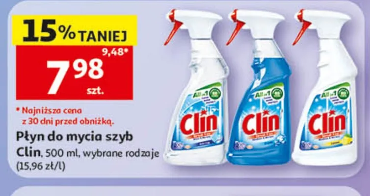 Płyn do mycia szyb Clin promocja w Auchan