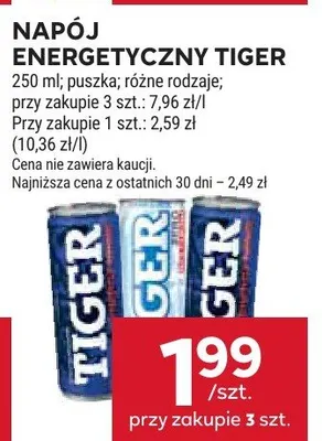 Napój energetyczny Tiger promocja w Stokrotka