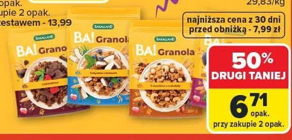 Granola z czekoladą i owocami promocja w Carrefour