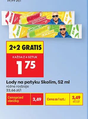 Lody na patyku Skolim promocja w Biedronka
