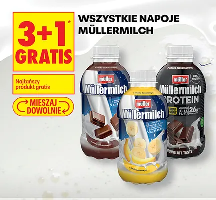 Napój Müllermilch Protein o smaku czekoladowym promocja w Biedronka