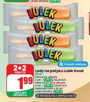 Lody na patyku Lulek promocja w Dino