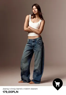 Jeansy o kroju barrel z niskim stanem promocja w Bershka