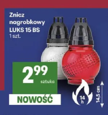 Znicz nagrobkowy Luks 15 Bs promocja w Delikatesy Centrum