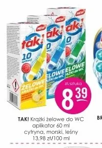 Krążki żelowe do WC TAK! cytryna promocja w Drogerie Jasmin