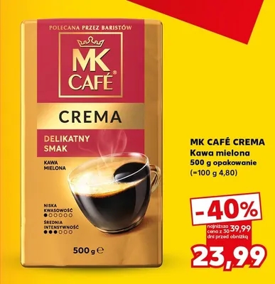 Kawa mielona MK Café Crema promocja w Kaufland