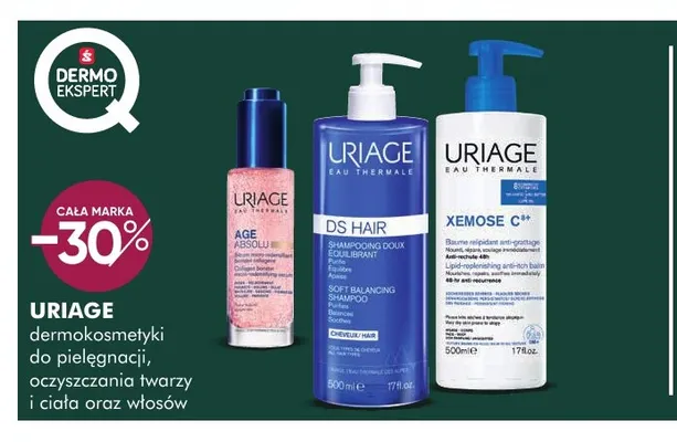 Dermokosmetyki do pielęgnacji oczyszczania twarzy i ciała oraz włosów Uriage promocja w Super-Pharm