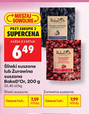 Śliwki suszone BakaD'Or promocja w Biedronka