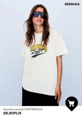 Koszulka oversize ZOOTROPOLIS Bershka promocja w Bershka