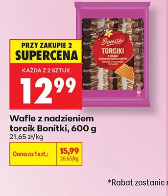Wafle z nadzieniem torcik Bonitki promocja w Biedronka
