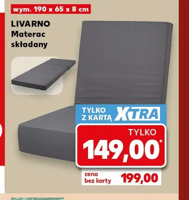 Materac składany Livarno 190x65x8 cm promocja w Kaufland