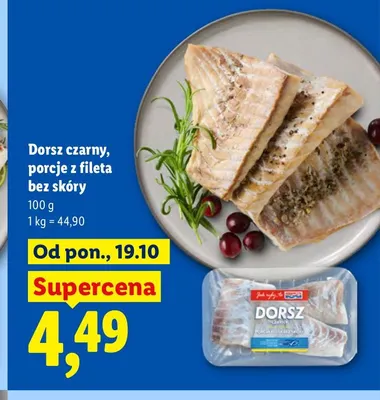 Dorsz czarny porcje z fileta bez skóry promocja w Lidl