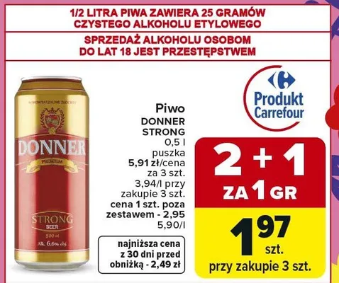 Piwo puszka promocja w Carrefour