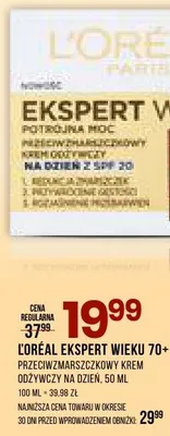 Krem przeciwzmarszczkowy odżywczy na dzień z SPF 20 ekspert wieku 70+ promocja w Drogerie Natura