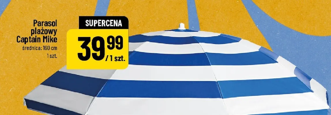 Parasol plażowy średnica 160cm Captain Mike promocja w POLOmarket