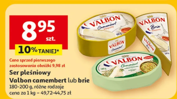 Ser pleśniowy camembert lub brie, różne rodzaje promocja w Auchan