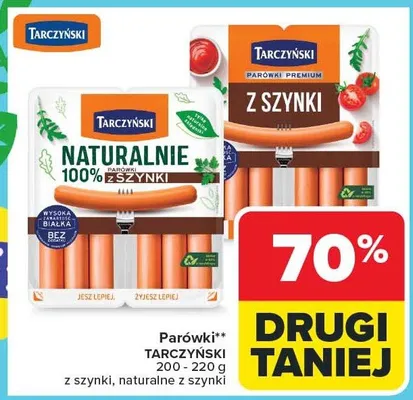 Parówki z szynki, naturalnie z szynki promocja w Carrefour