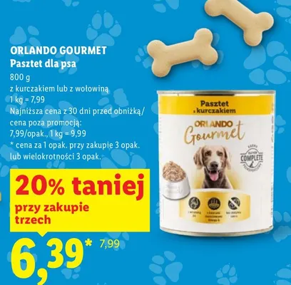 Pasztet dla psa z kurczakiem lub z wołowiną promocja w Lidl