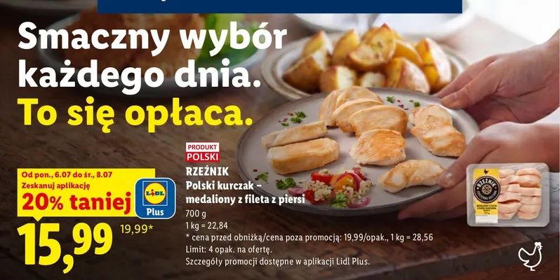 Medaliony z fileta z piersi kurczaka Rzeźnik promocja w Lidl