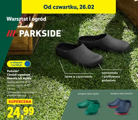 Chodaki ogrodowe damskie lub męskie promocja w Lidl