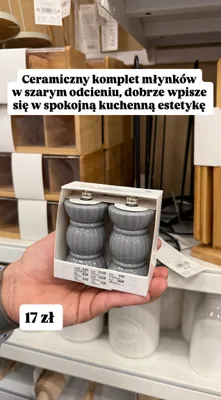 Ceramiczny komplet szarych młynków  promocja w Pepco