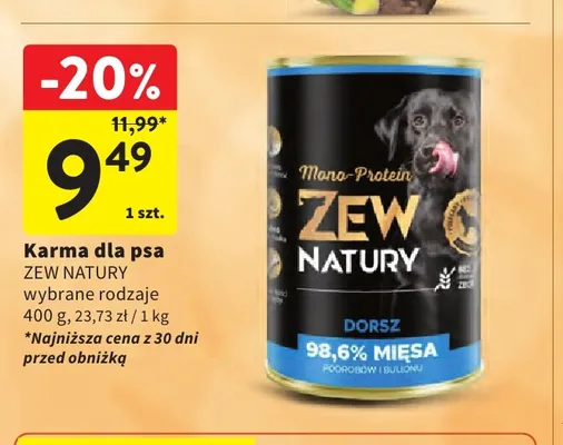 Karma dla psa Zew Natury Mono-Protein Dorsz promocja w Intermarche