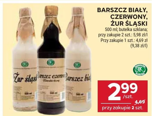 Barszcz biały, czerwony, żur śląski promocja w Stokrotka