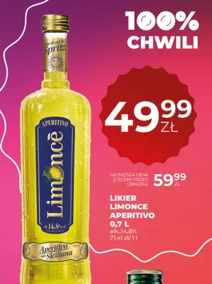 Likier Limonce Aperitivo promocja w Duży Ben