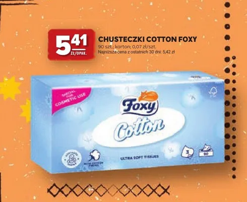Chusteczki Cotton Foxy promocja w Stokrotka