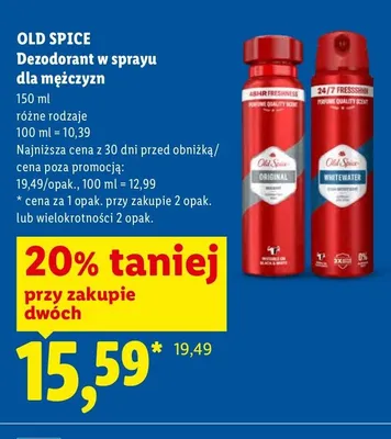Dezodorant w sprayu Old Spice Original promocja w Lidl