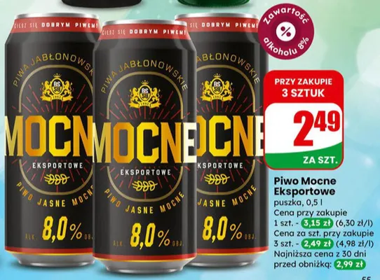 Piwo Mocne Eksportowe promocja w Dino