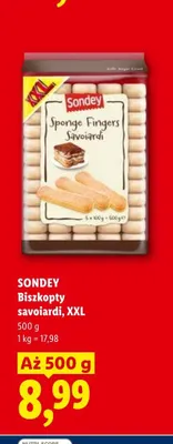 Biszkopty savoiardi XXL Sondey promocja w Lidl
