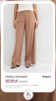 Spodnie z zakładkami Bonprix promocja w bonprix